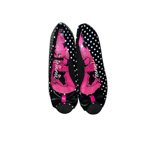 ☠️5/$20 ☠️MINNIE MOUSE | GIRLS POLKA DOT HEELS SZ 2 - Picture 2 of 5